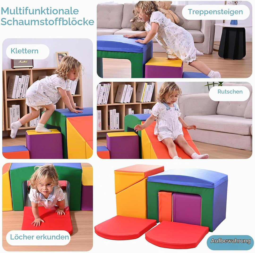 MINENICE Kinder Schaumstoffbausteine, grosse Schaumstoffbausteine, Indoor-Kletterblöcke, Kinderklett