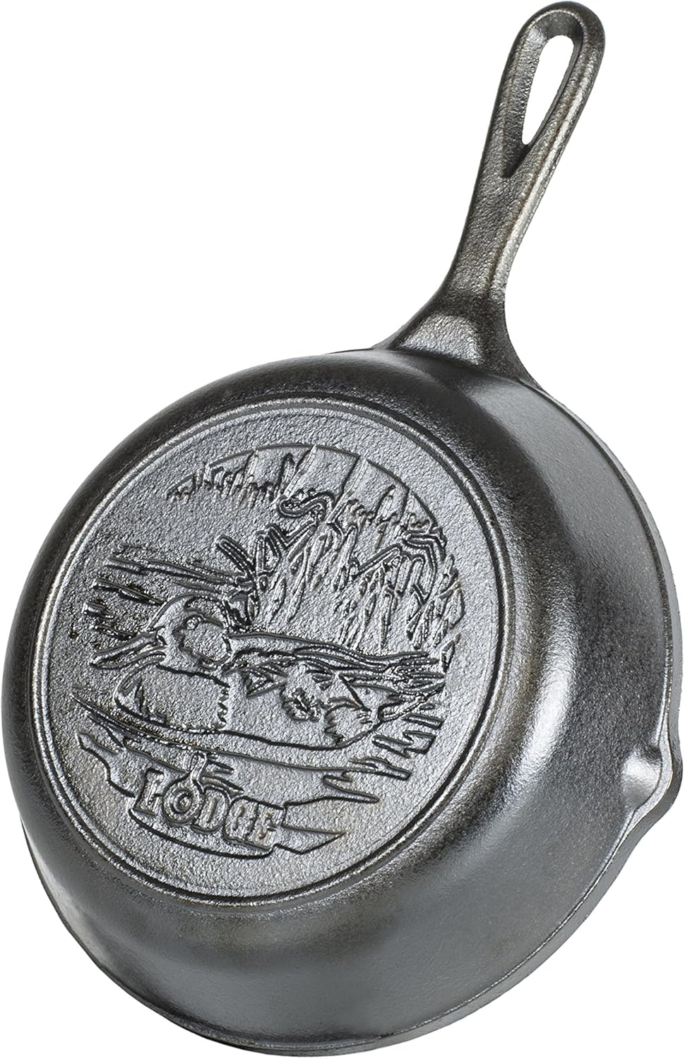 Lodge L5SKWLDK Wildlife Series Bratpfanne aus Gusseisen mit Entenmotiv, 20,3 cm, Schwarz 8", 8"