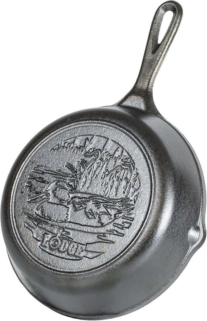Lodge L5SKWLDK Wildlife Series Bratpfanne aus Gusseisen mit Entenmotiv, 20,3 cm, Schwarz 8", 8"
