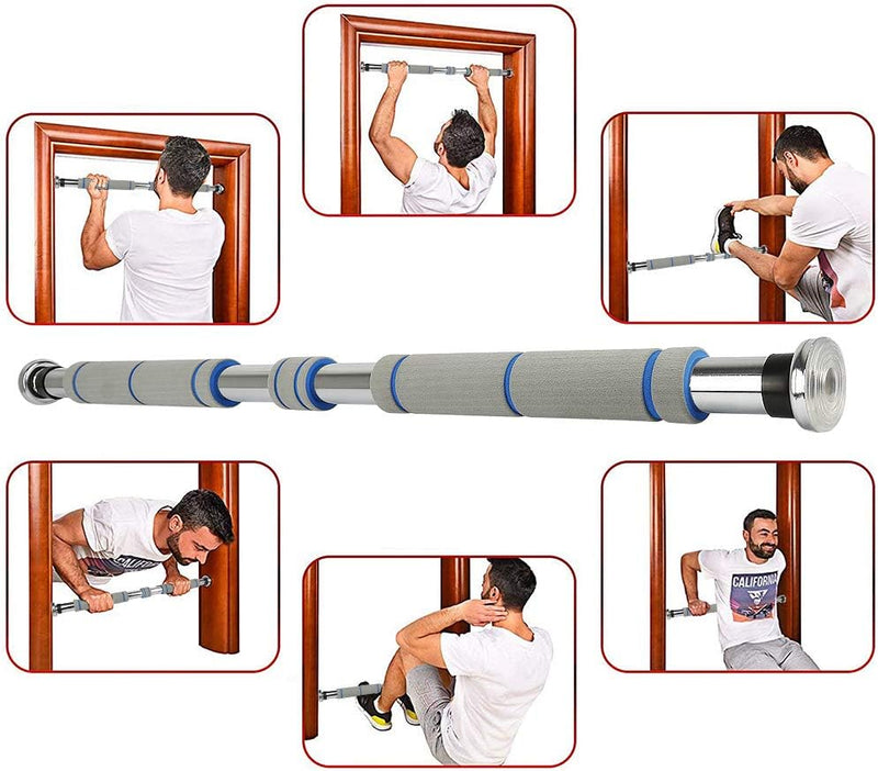 XUANYU Klimmzugstange Türrahmen ohne Schrauben Teleskopische Klimmzugstange für Tür 80-130 cm Pull u