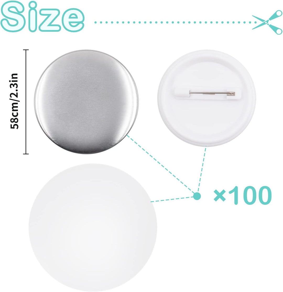 100 Stück 58mm Leere Schaltfläche Abzeichen Button Teile Button Supplies Back Button Teile für Butto