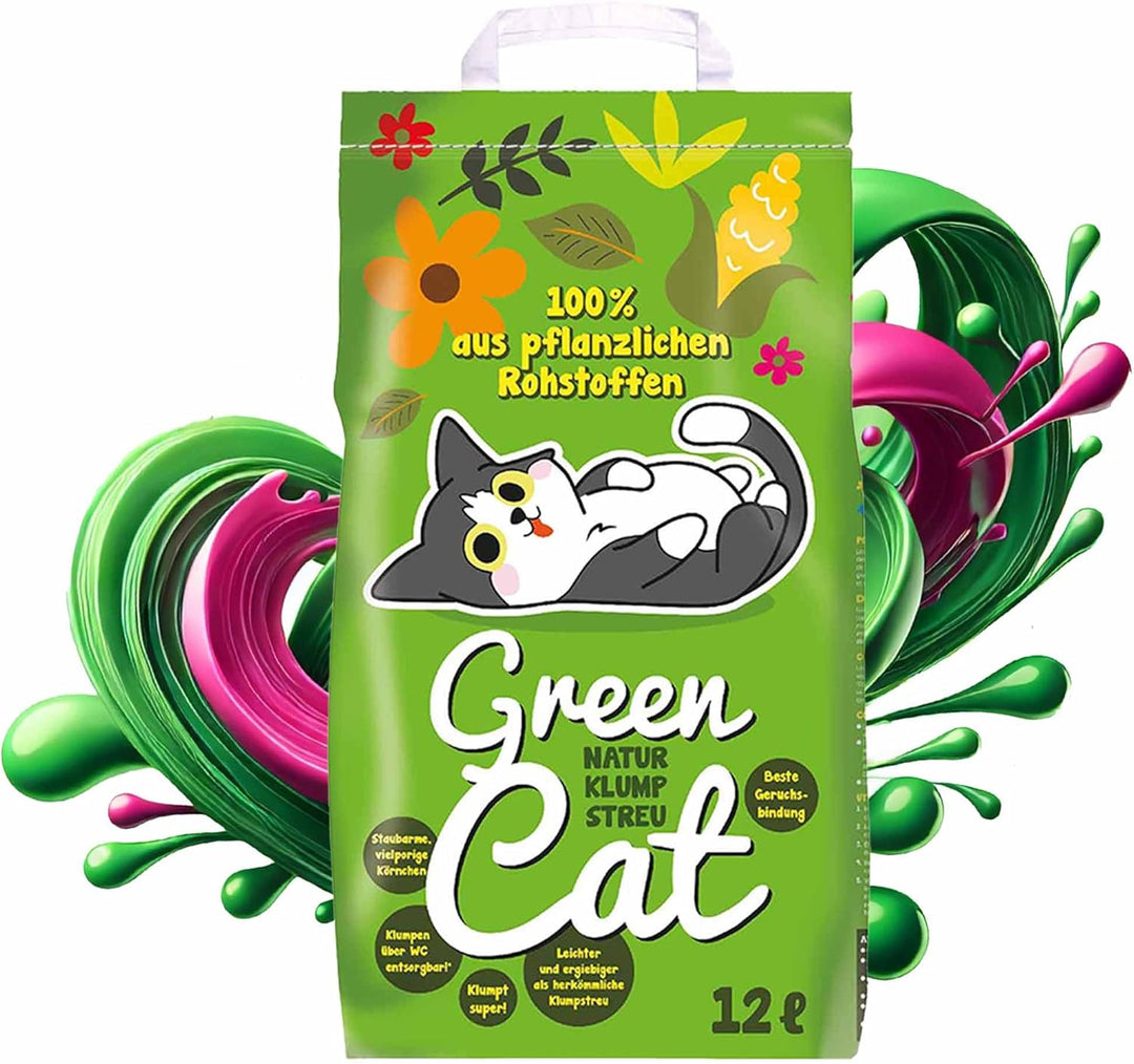 Green Cat / Die Grüne Katz Naturklumpstreu Katzenstreu 8X 12L (96L)