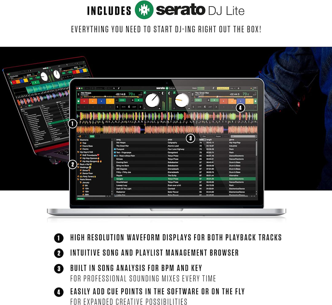 Numark DJ Komplettset - Mixtrack Pro FX 2 Deck Dj-Controller für Serato + HF125 professioneller Kopf