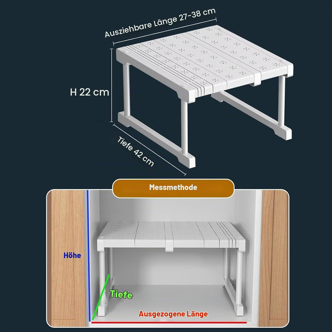 Erweiterbares Schrankregal, Verstellbare Kleiderschrank Organizer Rack, Stapelbar Aufbewahrungsorgan