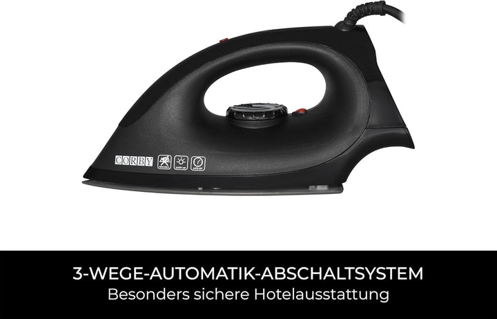 Corby Sherwood Trockenbügeleisen, 1200 W, Schwarz, EU-Stecker