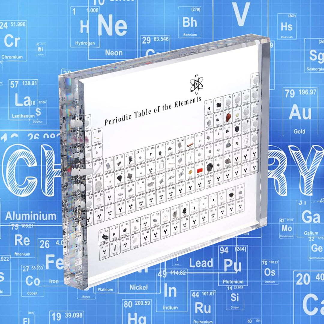 DARYTS Periodensystem aus Acryl mit Echten Elementen,Periodic Table of 83 Elementen,Periodensystem m