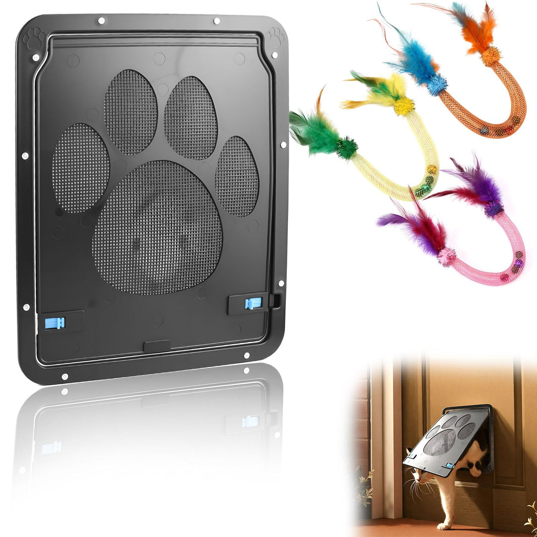 Katzenklappe ABS Haustierklappe, 29×24cm Katzentüre für Kleine und Mittelgrosse Hunde und Katzen Kat