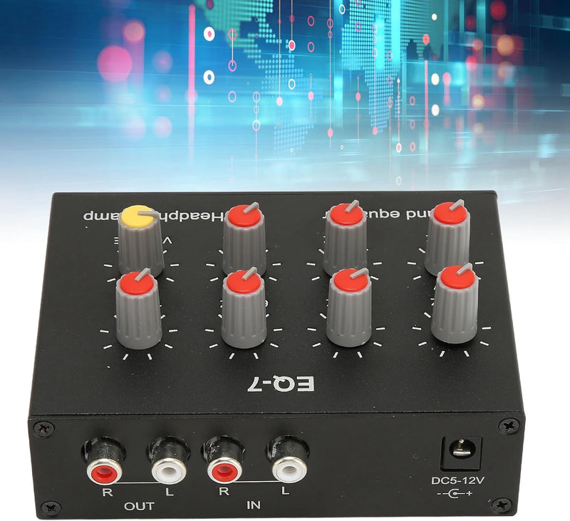 Focket EQ 7 Band Car Audio Graphic Equalizer, 12dB High Bass Anpassung Dual Channel Graphic Equalize