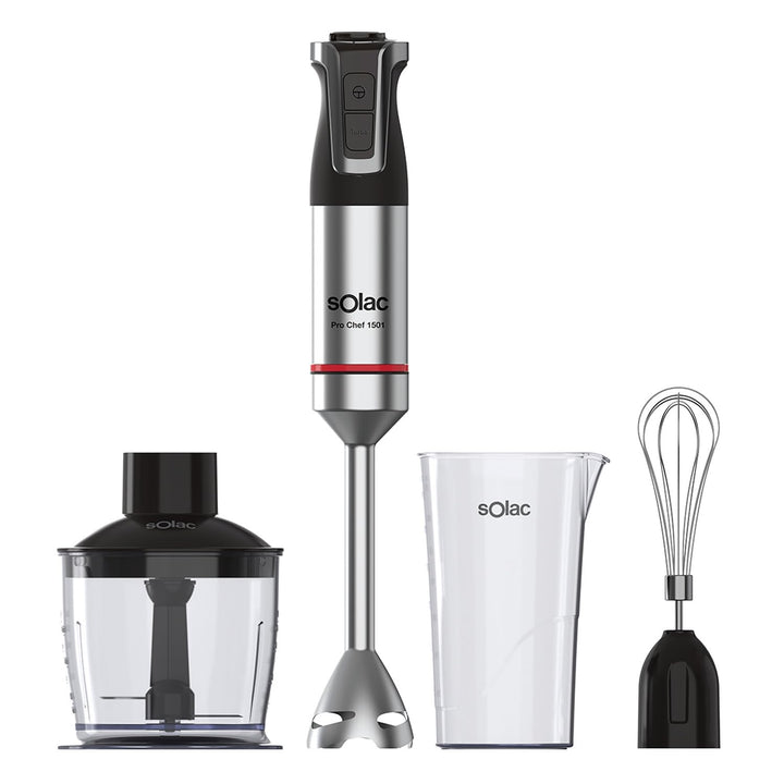Solac – Handmixer Pro Chef 1501| 1500 W| 4 Edelstahlklingen| Edelstahlstiel| Turbo| Eiszerkleinerer|