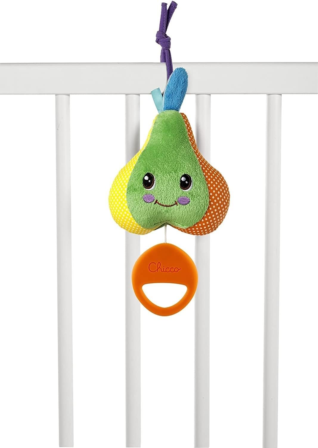 Chicco Birne-Spielhur, weiches Stoffspielzeug für Kinder in Form einer Birne zum Aufhängen am Kinder