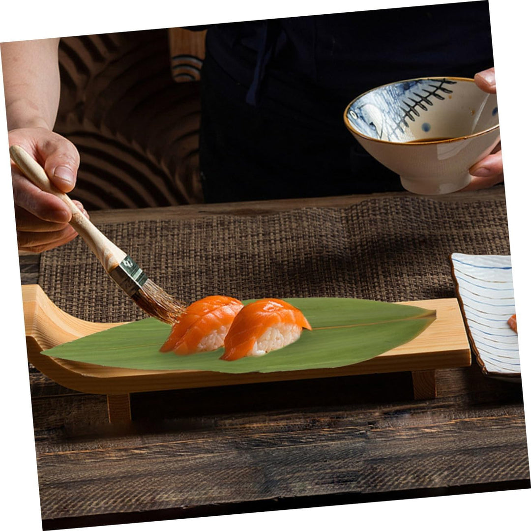 Alipis 200stücke Bambusblätter Sushi Trennblatt Bento Sashimi Dekor Blattornament Japanische Küche Z