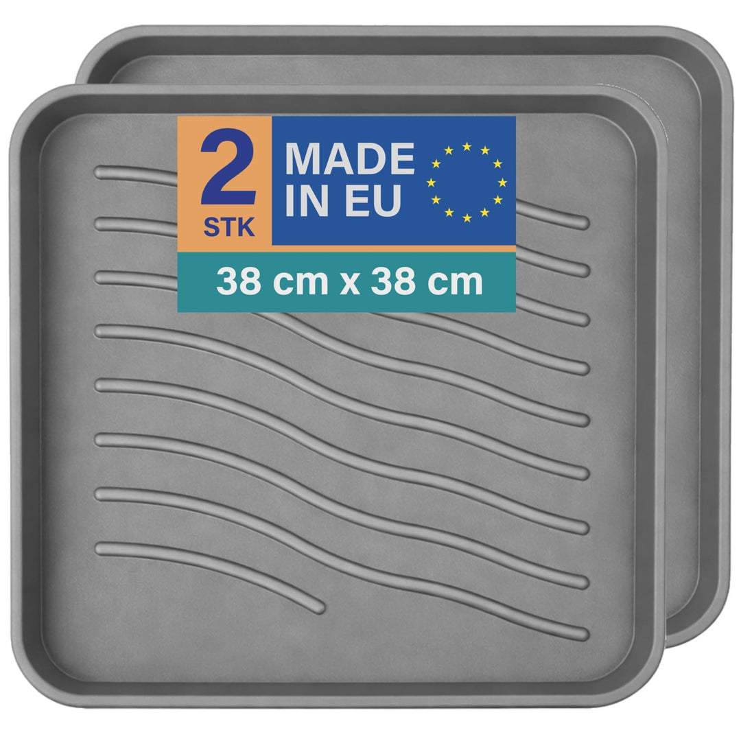 Bestlivings Schuhabtropfschale (2er Pack - Anthrazit) Schuhablage (38x38x2,5cm) wasserdichte Schuhwa
