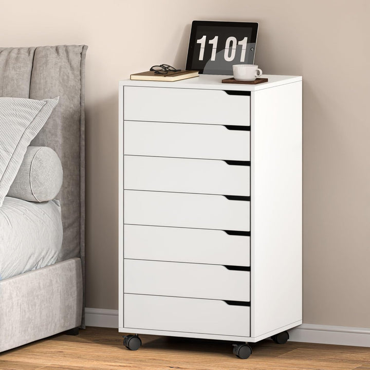 sogesfurniture Rollcontainer, Aktenschrank mit 7 Schubladen, Büroschrank, Schubladenschrank, Kommode