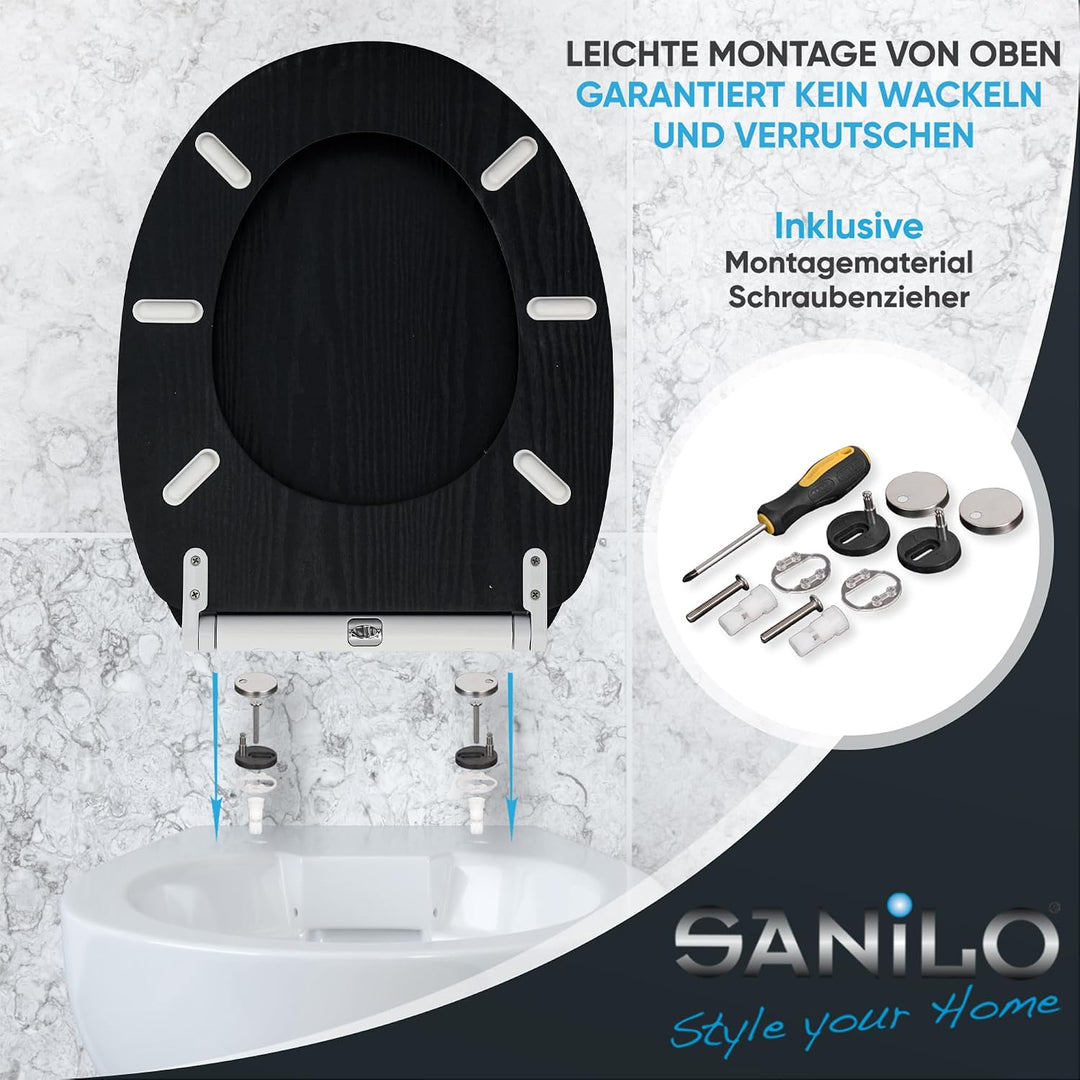 Sanilo WC Sitz mit Absenkautomatik, viele schöne Holz Toilettendeckel zur Auswahl, hochwertige und s