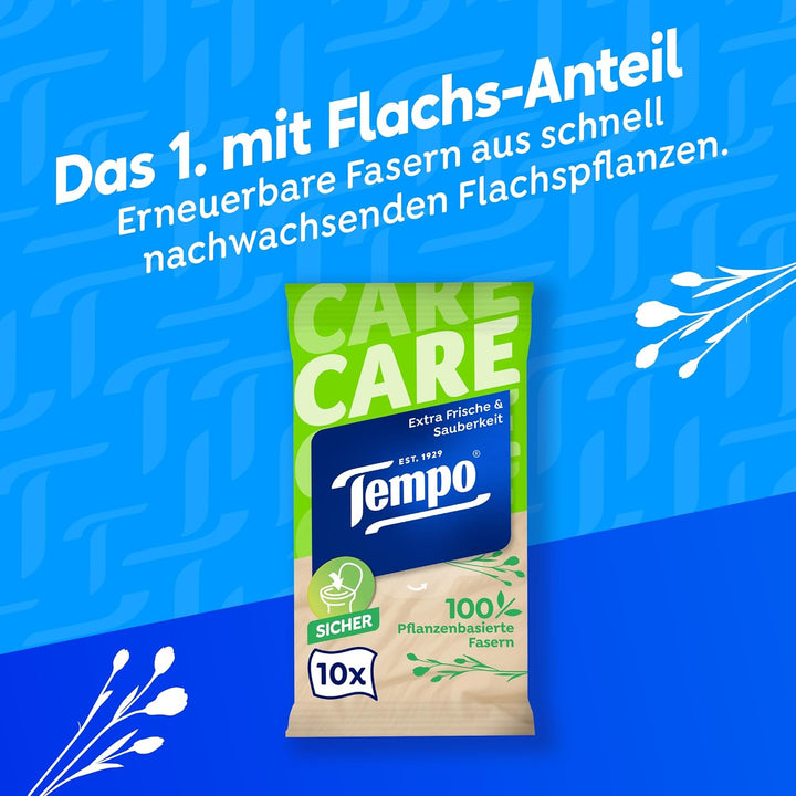 Tempo Sanft und Pflegend feuchtes Toilettenpapier Travelpack, Riesenpackung, 30 Stück