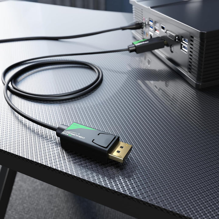 KabelDirekt – 8K / 60Hz DisplayPort Kabel, DP 1.4 – 5m – Slim DP Kabel mit 4,5mm Durchmesser, für Ga