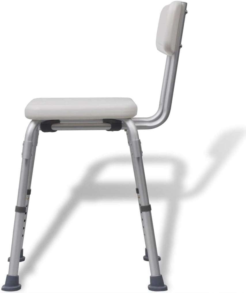 vidaXL Duschstuhl mit Arm-& Rückenlehne Aluminium Duschsitz Badestuhl Badhocker