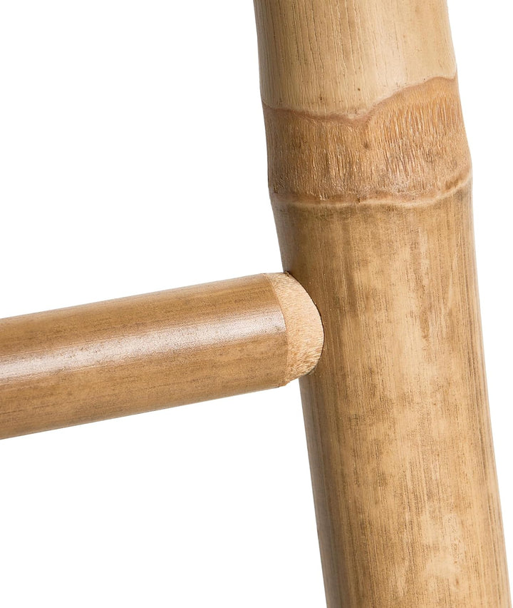 Rustikale Handtuchleiter Bambusholz naturfarben klappbar mit 6 Stangen für Bad Mojanda