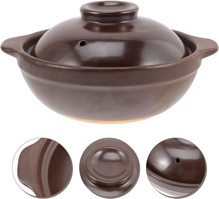DOITOOL Auflauf Tontopf Kochtöpfe Ton Mit Deckel Reistöpfe Steingut Traditioneller Vintage-Auflauf F