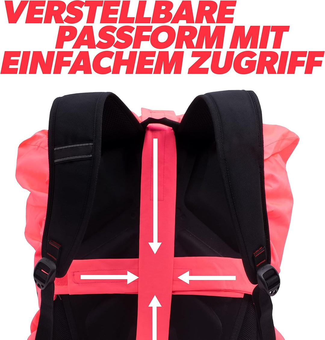 BTR Wasserfester Regenschutz für den Rucksack, Regenschutz für Schulranzen Rosa Grösse (57cm x 47cm)