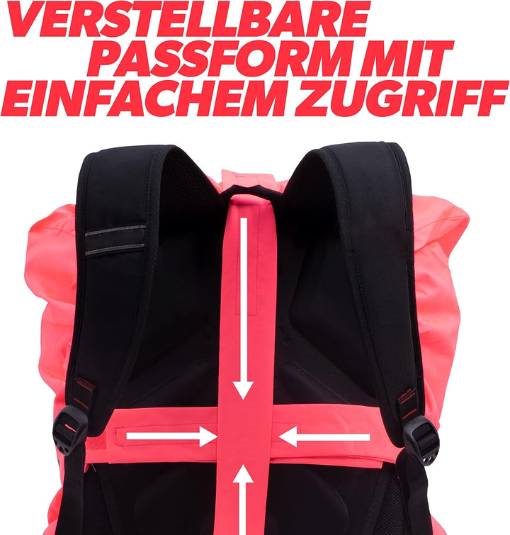 BTR Wasserfester Regenschutz für den Rucksack, Regenschutz für Schulranzen Rosa Grösse (57cm x 47cm)