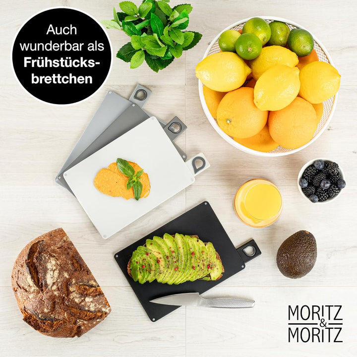 Moritz & Moritz Schneidebrett-Set – 20,5 x 14,5 cm – 4 Stück – rutschfeste Oberflächen, die es Ihnen