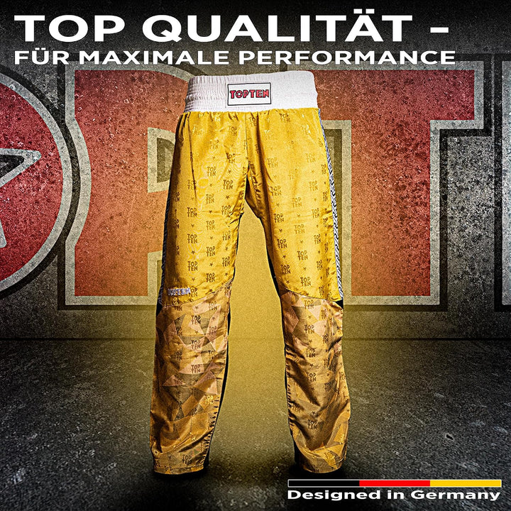 TOP TEN Kickboxhose „Prism“ Gelb S, XXL
