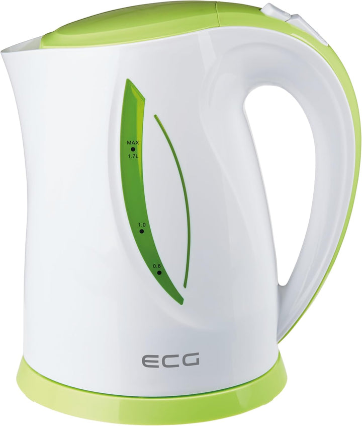 ECG RK 1758 Green, Wasserkocher, 1,7 Liter, Grün-weiss, Plastik, 1.7 liters