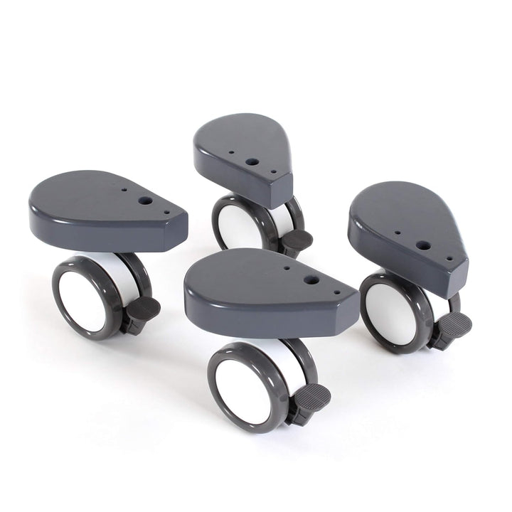 babybay Rollensatz Spezial mit Stossschutz passend für alle Modelle, schiefergrau lackiert, Schiefer