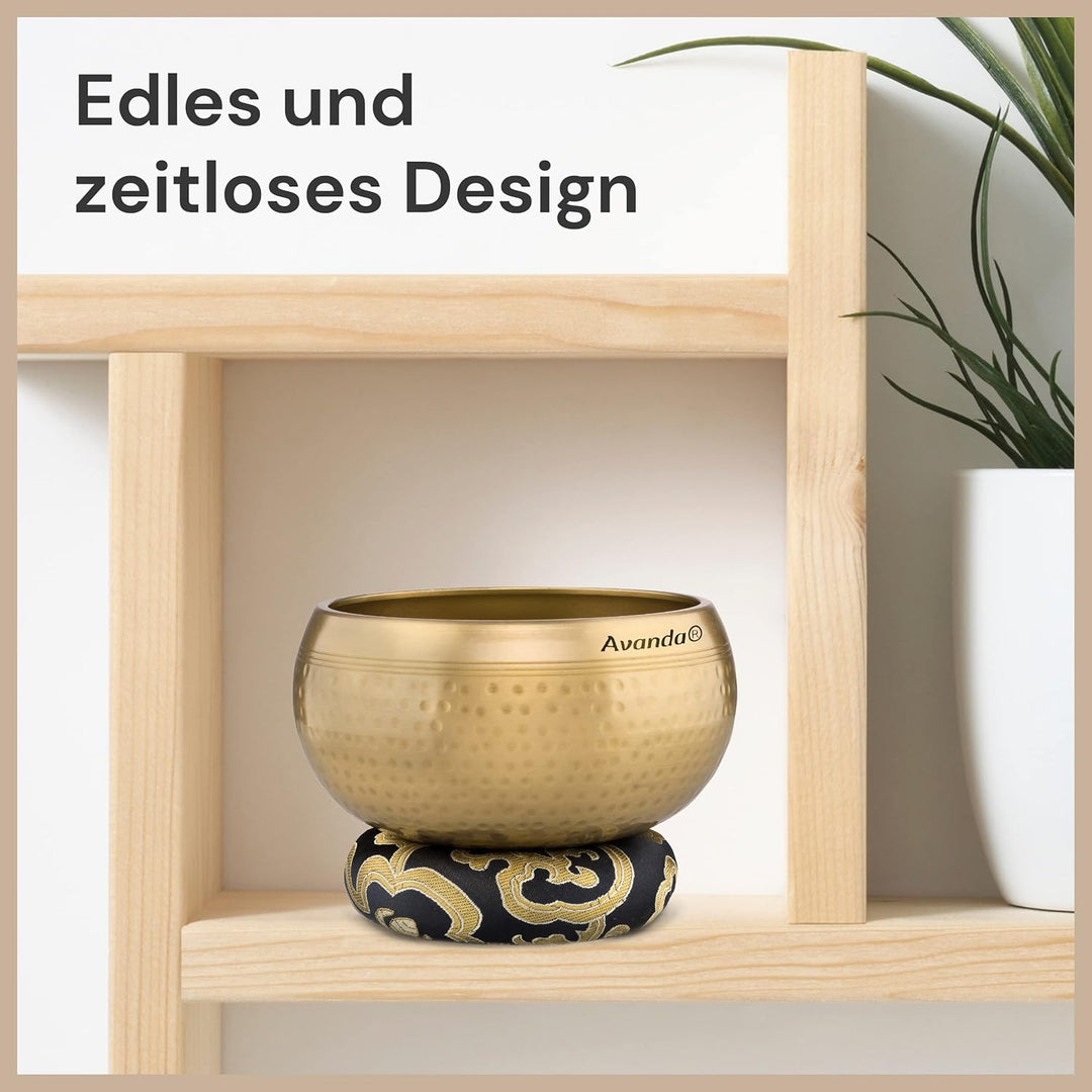 Tibetisches Klangschalen-Set für Yoga, Meditation und Entspannung - gehämmerte Tibetische Klangschal