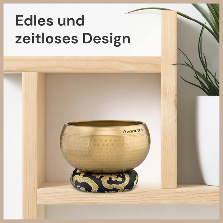 Tibetisches Klangschalen-Set für Yoga, Meditation und Entspannung - gehämmerte Tibetische Klangschal