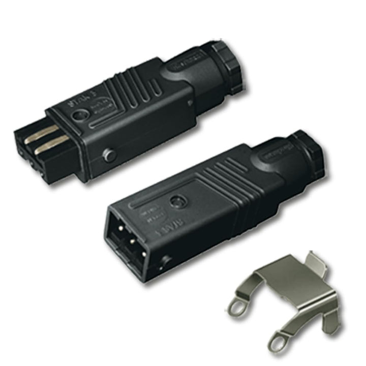 Hirschmann-Kupplung Stecker-Set für Jalousien, Markisen, Rollläden. 230 V. STAS 3 + STAK 3 + Stasi 3