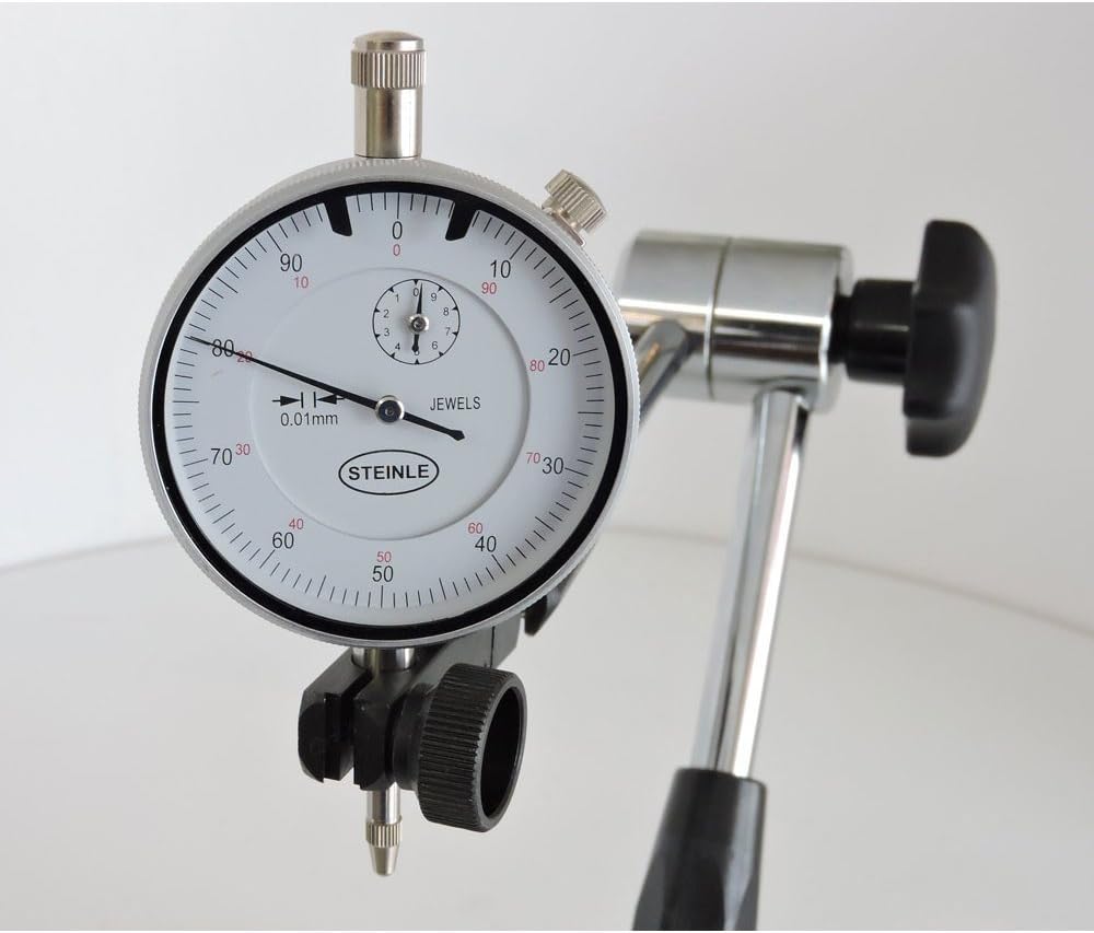 STEINLE Magnetstativ Messstativ Zentralklemmung inkl. STEINLE Messuhr im SET Messbereich 10/0,01 mm