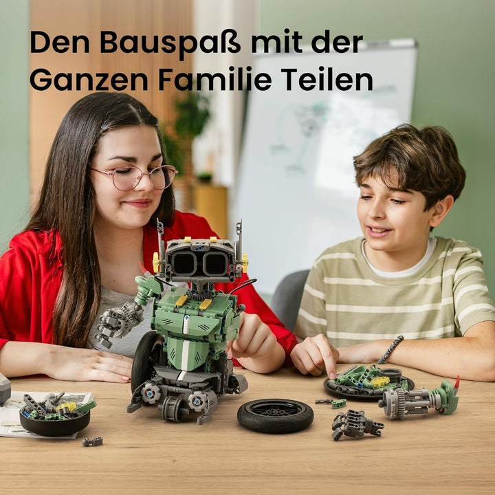 Sillbird Roboter Kinder für Jungen, 5-in-1 Technik Roboter Auto mit App-Fernsteuerung Programmierbar