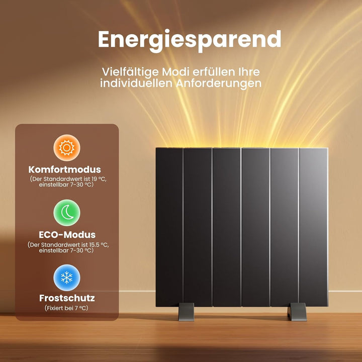 EMKE Elektroheizung Energiesparend Elektroheizkörper 1000W Standgerät oder Wandmontag Heizung Elektr