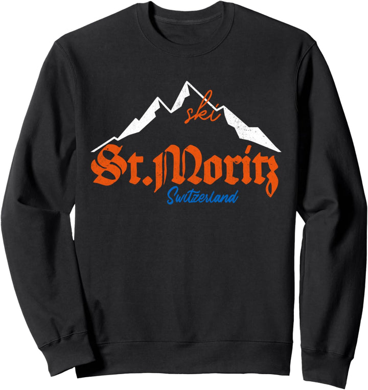 St. Moritz Vintage Style Ästhetischer Retro Apres Ski Rundhalsausschnitt Sweatshirt