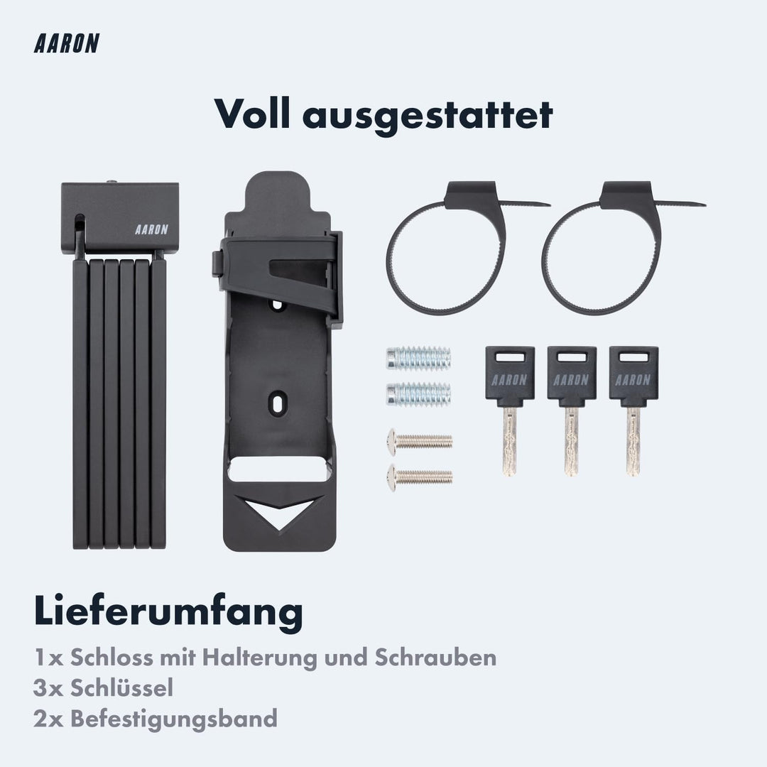 AARON Shield Fahrradschloss - sicheres Faltschloss Stufe 14, patentiertes Hochsicherheitsschloss mit
