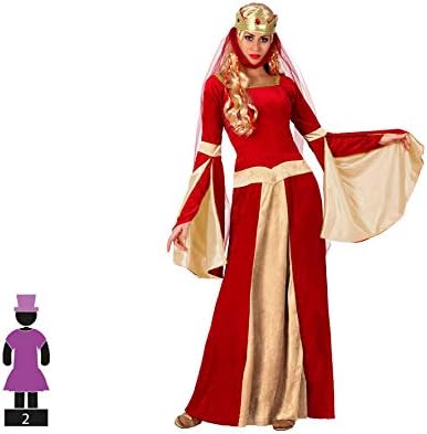 Atosa 8422259154358 - Verkleidung Dame Mittelalter rot, Erwachsene 34-36, 34-36