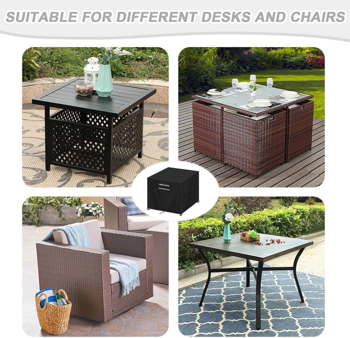 Abdeckung Gartenmöbel Tischabdeckung Outdoor Wetterfest Schutzhülle Gartentisch Klein Abdeckung Gart