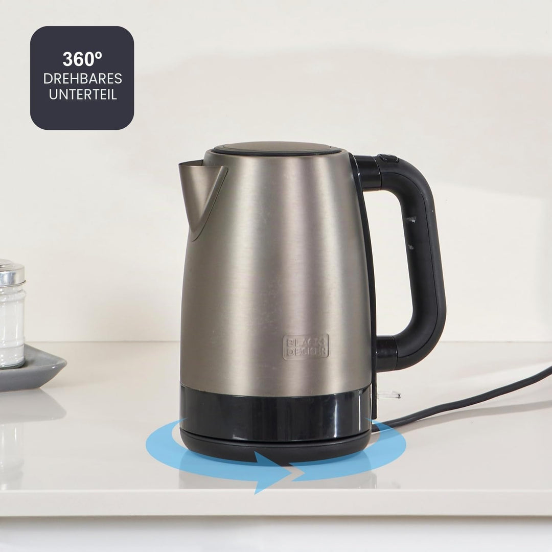 Black+Decker BXKE2201E Wasserkocher, 2200, Stainless Steel, edelstahl