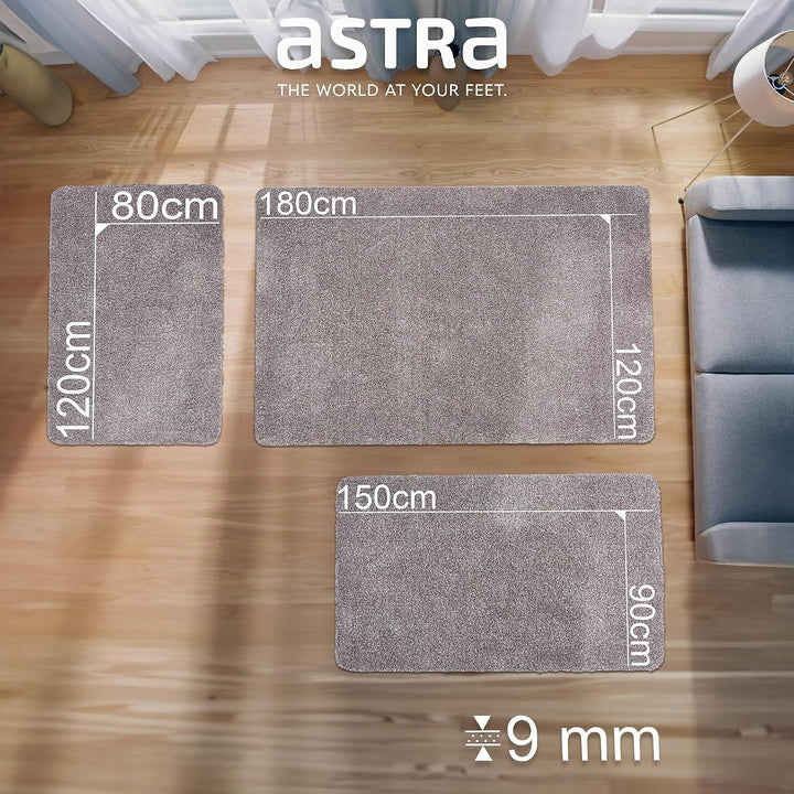 Astra Schmutzfangmatte innen waschbar 80x120 cm – Sauberlaufmatte grau 100% Baumwolle Türmatte - Ent