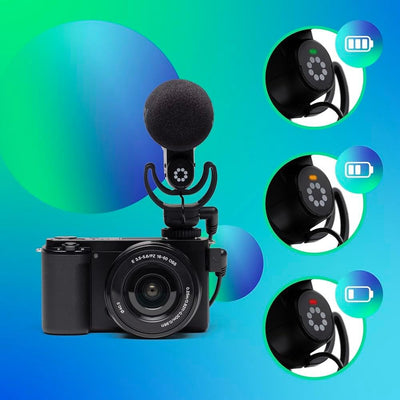 JOBY Wavo Plus, Vlogging-Mikrofon für Kameras, Super-Nierenmikrofon mit Live-Audioüberwachung, Hochp