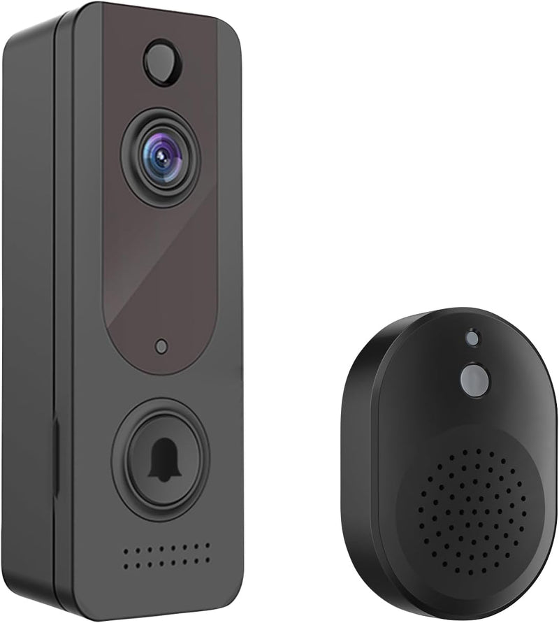 EUNEWR WLAN Video Türklingel mit Kamera, 1080P HD Kabellose Video Doorbell mit Gong ung Akku, 2,4GHz