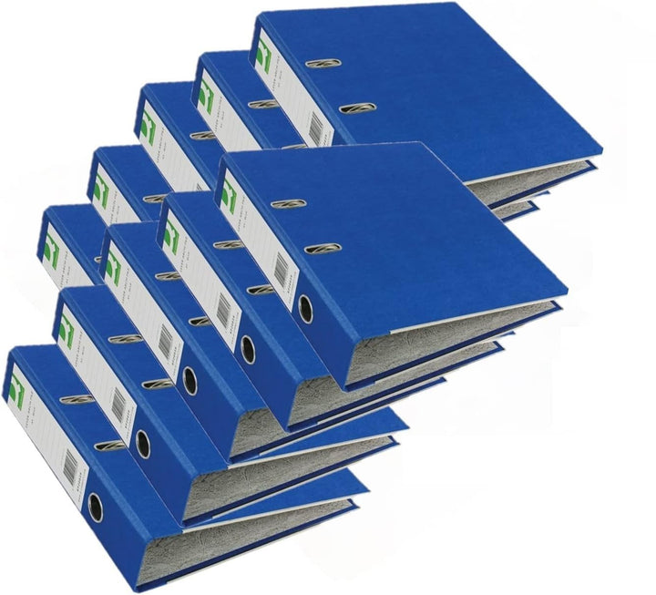 Q-Connect KF20039 Ordner A4, Pappkern mit Papierbezug, blau blau Einzelbett, blau Einzelbett