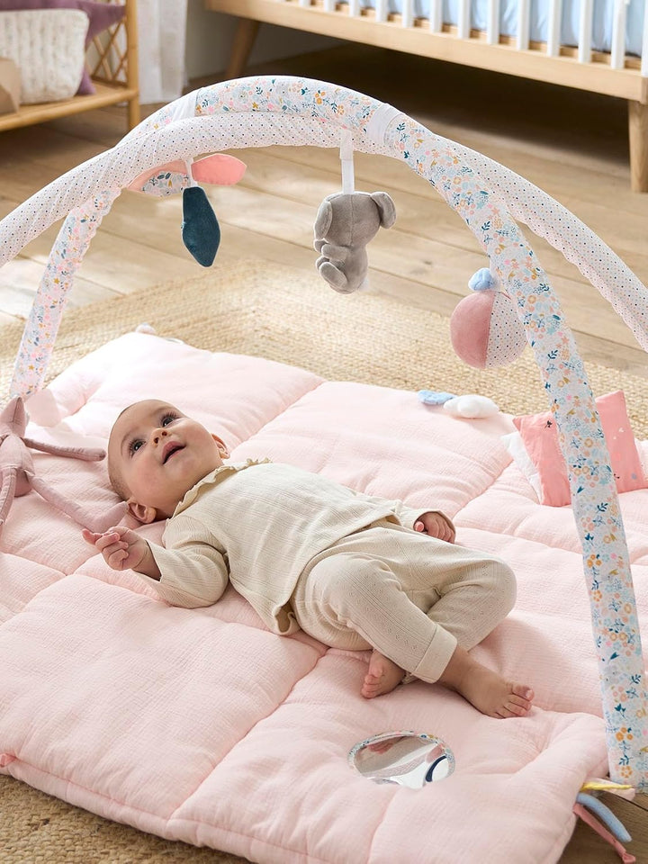 Vertbaudet Activity-Decke mit Spielbögen,Kleiner Löwe, Tansania rosa/Koala ONE Size Rosa/Koala Einhe