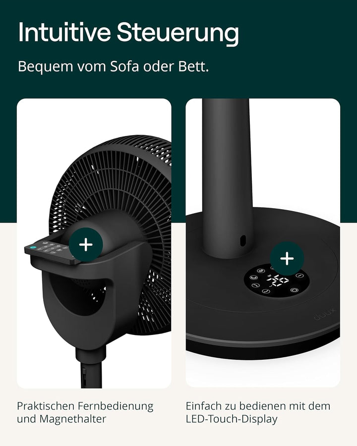 Duux Whisper 3 Standventilator – Energiesparender Ventilator mit 26 Geschwindigkeiten, Timer & Nacht