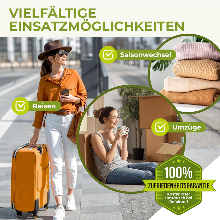 NORDIC® - Vakuumbeutel 6x Grösse L (80x60cm) - BPA Frei INKL. ETIKETTEN - Vakuumbeutel für Kleidung,