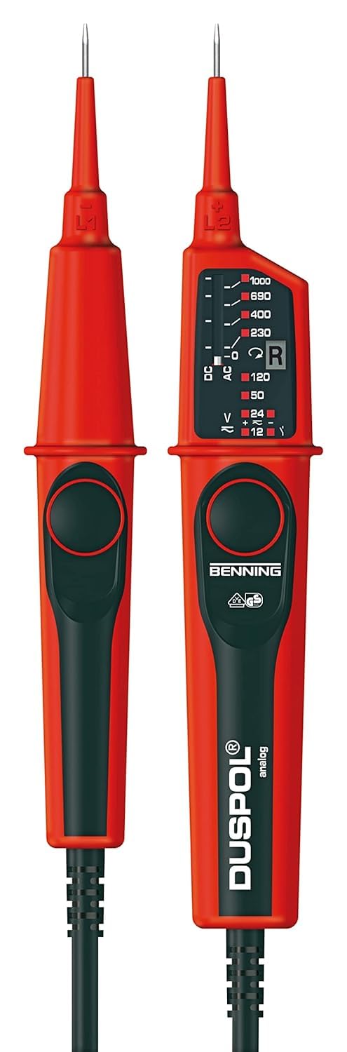 Benning Duspol - Analoger Spannungsprüfer, 050261 & JOKARI 20050 Abisolierzange Super 4 plus Bundle