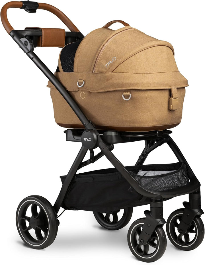 Tavo Maeve Small Flex‑Griff Haustier‑Autositz mit ISOFIX‑Bodenplatte, 2 Matratzenauflagen, Geeignet