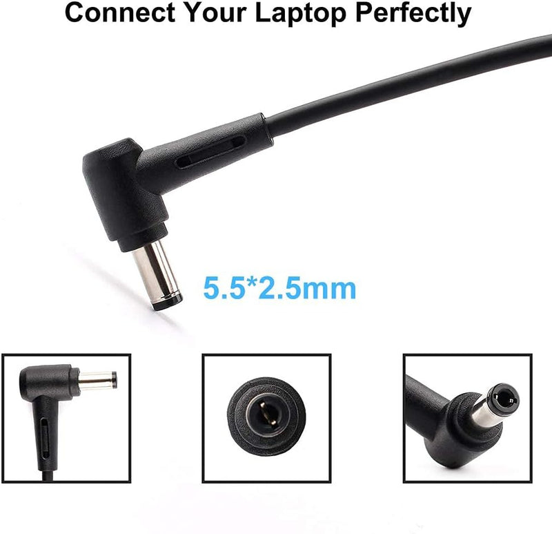 WHSTELENI 19V 3.42A 65W Laptop Netzteil Ladekabel Ladegerät für Asus N17908 V85 K52 K52F X550 X551 X